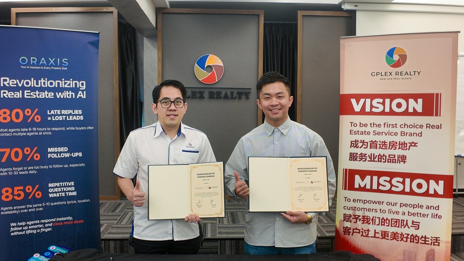 Oraxis 与 GPLEX Realty 签约